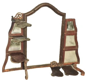 Parte-Rococó Etagere TOP, Estantes, Cómoda, Caoba, Espejo Central, 1860, 43"w - Imagen 1 de 16