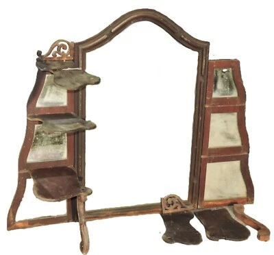 Parte-Rococó Etagere TOP, Estantes, Cómoda, Caoba, Espejo Central, 1860, 43"w Foto 1 de 4