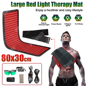 80x30cm Red Light Therapy Mat for Body Red & Infrared Light Therapy Pad Blanket - Picture 1 of 13