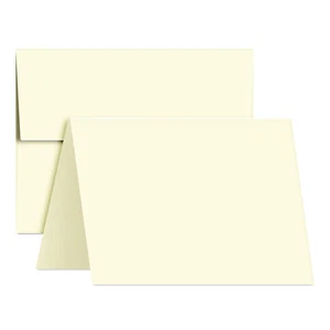 5 x 7" Heavy Blank Ivory Greeting Cards & A7 Envelopes - Set of 50 - Picture 1 of 7