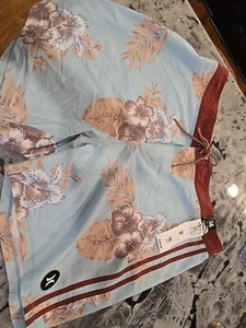 Hurley Herren 38 Phantom Naturals Heckklappe 18" Boardshort türkis hellbraun Blumenmuster neu mit Etikett $ 75 - Bild 1 von 17