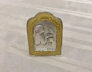 Sterling 925 Relief First Communion Girl Framed Plaque. Pre-Owned-3.2”x2.2” - Picture 1 of 2
