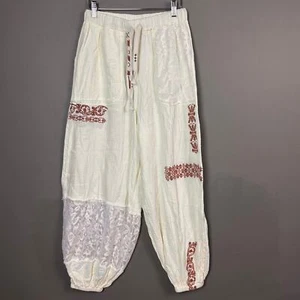 POL pants medium New Double Gauzed Embroidered Lace Pantaloons hippie festival - Picture 1 of 14