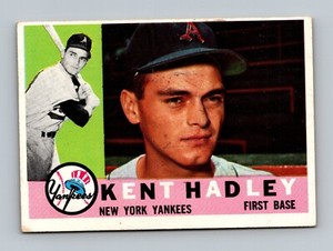 1960 Topps #102 Kent Hadley EX-EXMT New York Yankees Baseball Card