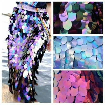 Sparkly Sequin Fabric Fancy Glitter Bling Material Mermaid Costume Decor By Yard - Image 1 of 4