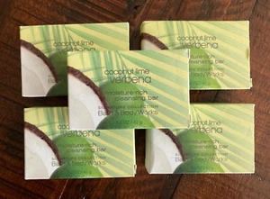 Bath and Body Works Coconut Lime Verbena Travel Size Hand Bar Soap Set of 5 - Picture 1 of 6