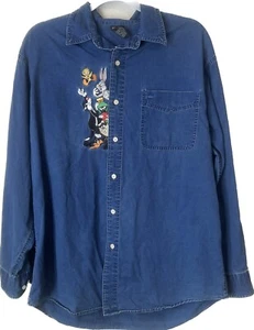 CAMISA DENIM DE COLECCIÓN WARNER BROS CARICATURES TALLA M - Imagen 1 de 9