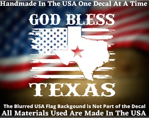 God Bless Texas Texas Flag Vinyl Decal USA Seller - Picture 1 of 3