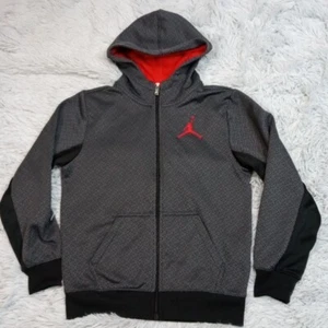 Jordan Sweatshirt Boys M Gray Hoodie Jumpman Logo Athletic Pockets Street Wear - Picture 1 of 12