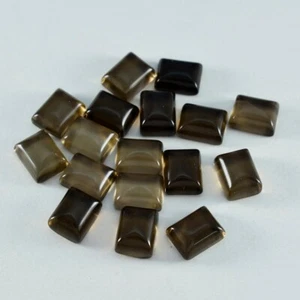 Rechteck Cabochon natürlicher Rauchquarz 5x7 mm bis 12x16 mm kalibrierter Edelstein - Bild 1 von 4