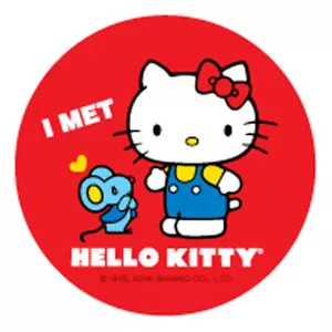 Sanrio "I Met Hello Kitty" 4pc Round Sticker Seal - Picture 1 of 1