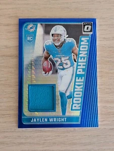 Jaylen Wright 2024 Donruss Optic Rookie Phenom Blue Hyper Patch Mem Prizm - Picture 1 of 3