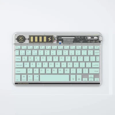 Wireless Bluetooth keyboard Transparent shell Rechargeable Portable ultrathin - Image 1 of 4