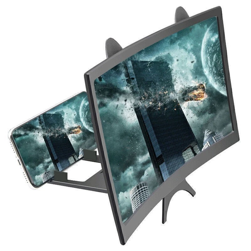 3D HD Mobile Phone Screen Magnifier 12" Video Amplifier Smartphone Stand Bracket - Image 1 of 4
