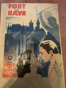 Vintage Movie Poster Danish "Son of Fury" 1946 first release "Tyrone Power" - Picture 1 of 1