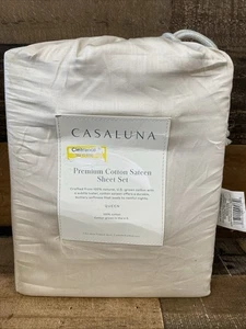 Queen 600 Thread Count Sateen Sheet Set Natural - Casaluna - Picture 1 of 9