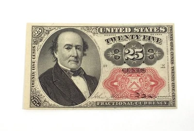 1874 25¢ Cents Fifth Issue U.S. Fractional Currency Short Thick Key Uncirculated - Image 1 of 4