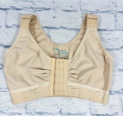 Marena Recovery Post Surgical Bra Small 34/36 Tan Front Closure - Image 1 of 4