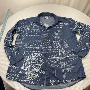 Akademiks Jeanius Hemd Herren Extra Large Blau Knopfleiste Print All Over - Bild 1 von 8