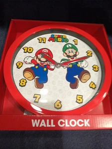 Red Super Mario Wall Clock ~10" Analog Display Mario & Luigi Brand New/Sealed - Picture 1 of 3