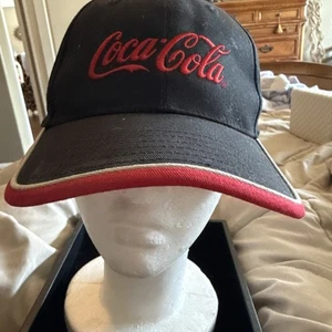 Coca Cola Embroidered Adjustable Cap Hat Black Gray/Red Trim 3987 - Picture 1 of 5