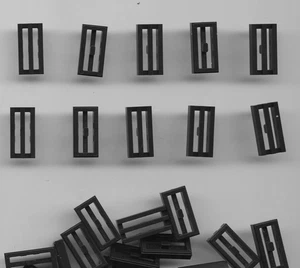 LEGO x 30 Black Tile, Modified 1 x 2 Grille with Bottom Groove Lip - Picture 1 of 1
