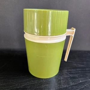 Vintage Thermos Food Jar 10 oz Model 7002  Avocado Green Soup Vacuum Glass Lined - Picture 1 of 13