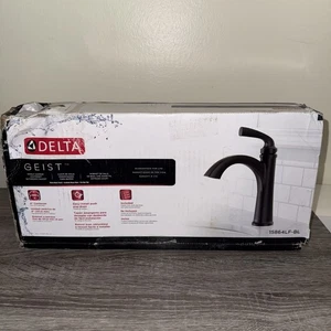 Delta 15864LF Geist 1.2 GPM 1 Hole Bathroom Faucet, Matte Black NEW Open Box - Picture 1 of 5