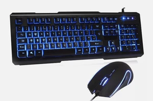 LED Gaming Keyboard And Mouse USB Wired RGB Backlit For PC Laptop Xbox PS4  B6 - Picture 1 of 15