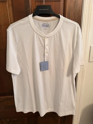 Новый с Ярлыками Мужская Joseph Abboud коротким рукавом Henley футболка современный крой белый большой - Изображение 1 из 4