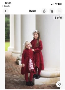 Jottum Rembrandt BELLINA Coat Red Velvet 97% Cotton size 104 / 4yrs Pristine - Picture 1 of 10