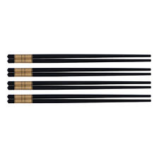 Avanti Alloy Traditional Reusable Chopsticks With Gold Trim 24cm Set of 4 Pairs