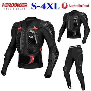 Motorcycle Body Armor Suit Jacket Pant Chest Back Protector Motocross Riding AU - Picture 1 of 22