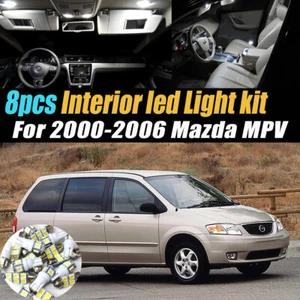 Kit de bombillas LED interiores de coche súper blancas de 8 piezas para Mazda MPV 2000-2006 - Imagen 1 de 8