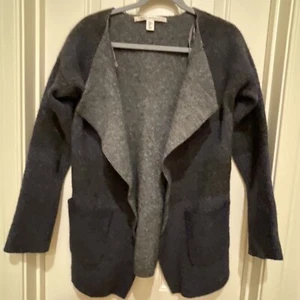 Max Studio Sweater Cardigan Sz L Wool Yak Hair Nordic Warm Gray Black - Picture 1 of 9