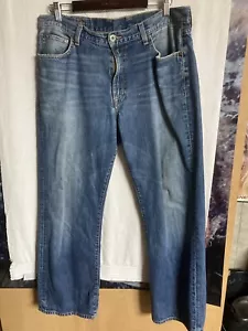 Vintage 90’sLucky Brand Jeans Mens 36X30 Dark Blue Denim Pants Straight Stretch - Picture 1 of 7