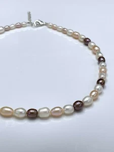20" 5x7mm Multi-colored Pearl Necklace - Picture 1 of 5