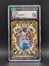 2023 Donruss Rickey Henderson Mr. 3000 GOLD FOIL /99 CGC 10 GEM MINT! Refractor