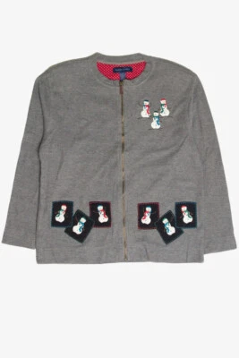 Cardigã de Natal vintage cinza feio 62969 - Imagem 1 de 3