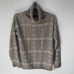 Barbour Winter Tartan Glen Knit Merino Cashmere Blend Roll Neck Jumper UK Size 8 - Picture 1 of 7
