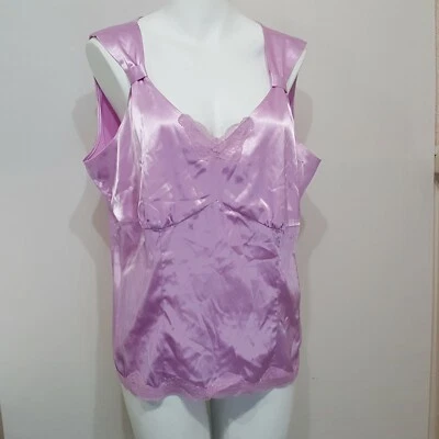 Blusa Top Mujer R.Q.T Camisola Sin Mangas Poliéster XL Rosa Púrpura Mariposa Foto 1 de 4