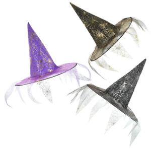 3 pièces chapeau costume de sorcière toile d'araignée magicien casquette cosplay décorations suspendues