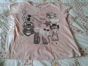 Pep & co girls cat design peach colour t-shirt age 11-12 years - Picture 1 of 2