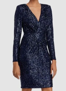 Eliza J Womens Sequined Long Sleeves Cocktail and Party Dress Size 8 - Picture 1 of 2