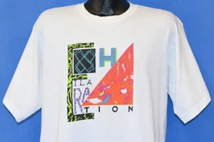 vintage 90s NIKE EXHILARATION ABSTRACT GEOMETRIC DESIGN LOGO t-shirt MEDIUM M - Picture 1 of 4