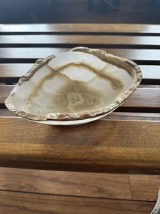 Honey Onyx Stone Bowl Home Decor Small White Stone Bowl 8x6 - Picture 1 of 9