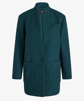 Nuevo abrigo Express para mujer con cuello chal de un botón talla grande Foto 1 de 4