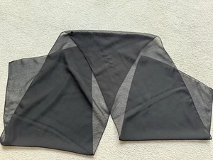 Vintage Ignite Evenings Black Long Semi Sheer Scarf Wrap Shawl Cover Up Pretty - Picture 1 of 9