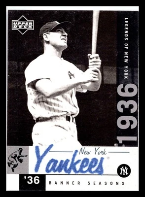 2001 年 Upper Deck 纽约传奇 Lou Gehrig 纽约洋基队 #139 — 第 1/2 张图片