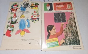 Vintage Double Glo Weihnachtsbaum Eiszapfen 18" Stränge/plus ausgeschnittene Ornamente 2 Packungen - Bild 1 von 3